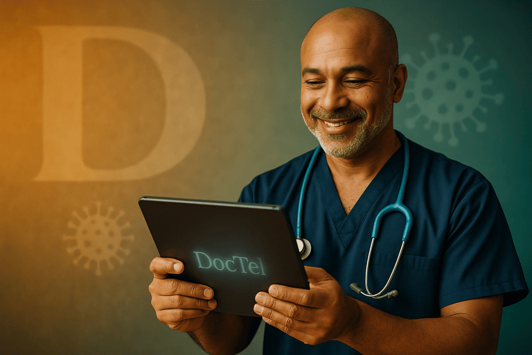 GP providing COVID-19 advice via telehealth
