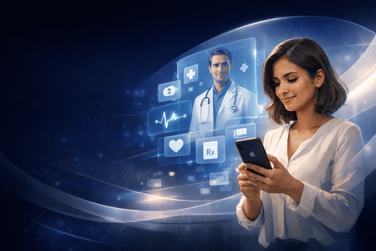 Doctor providing online GP telehealth consultation in Australia